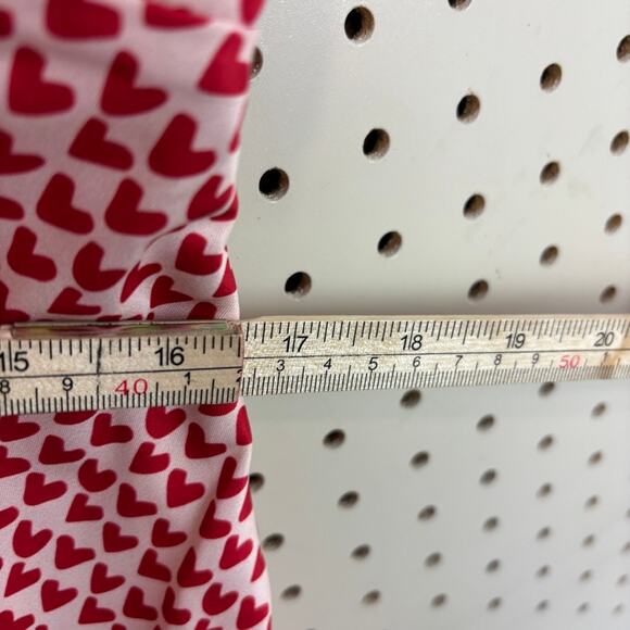 NWT Simple Retro Heart Print Slip Dress Romantic Feminine Midi M - Picture 9 of 10